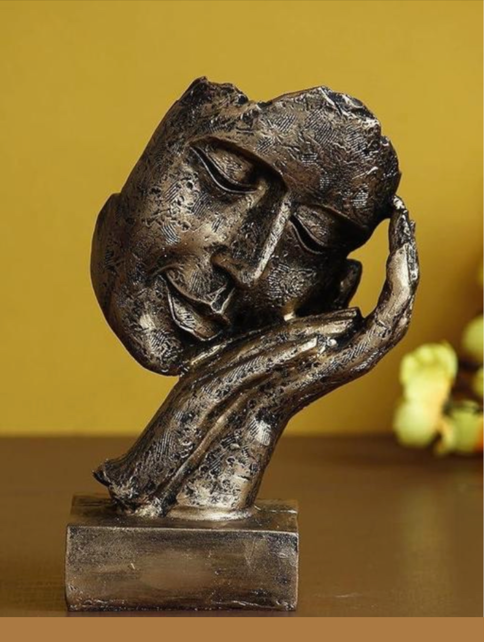 Elegant Luxury Sleeping Face Resin Statue - Modern Artist Home Decor Showpiece