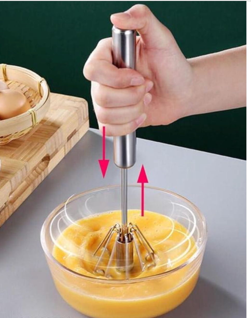 Hand Push Rotary Whisk Blender | Egg Beater & Cream Mixer Tool