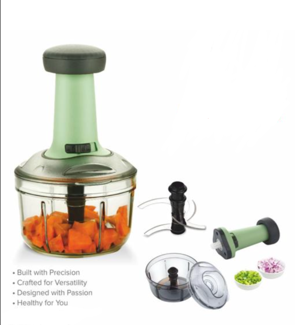 Premium Manual Food Chopper (650ml) - Quik & Effortless Vegetable Cutter