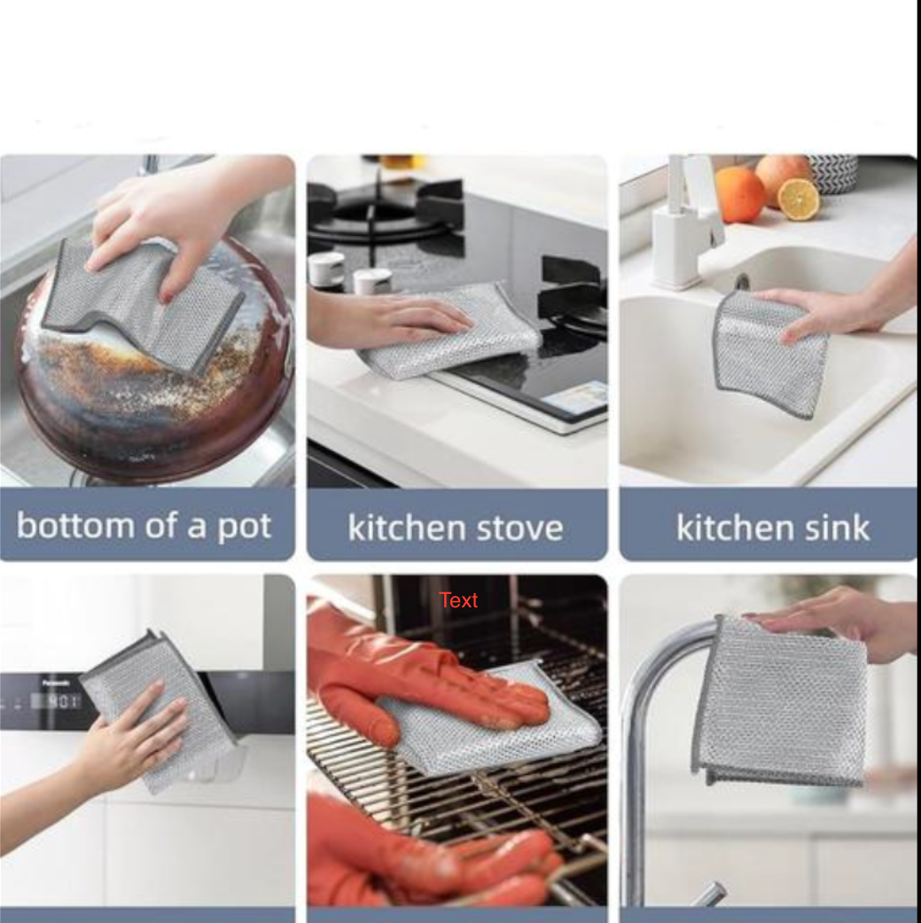 25- Piece Non-Scratch Wire Dish Cleaning Cloth Set - Multipurpose Kitchen Scrubber