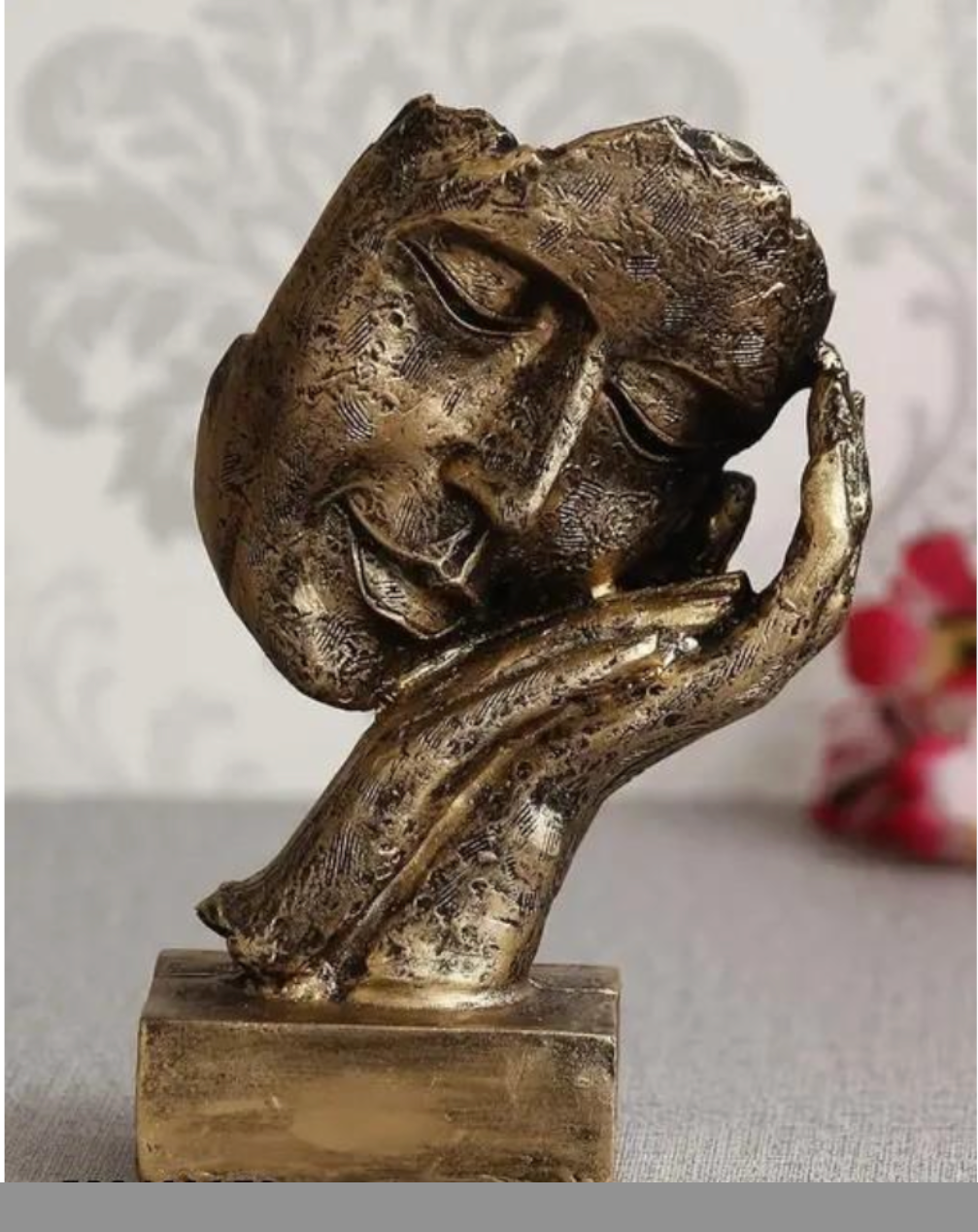 Elegant Luxury Sleeping Face Resin Statue - Modern Artist Home Decor Showpiece