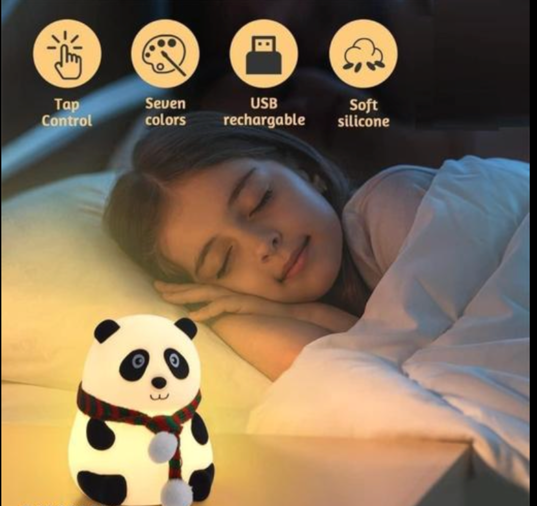 Cute Panda LED Night Lamp - Soft Glow Kids Room Decor Light