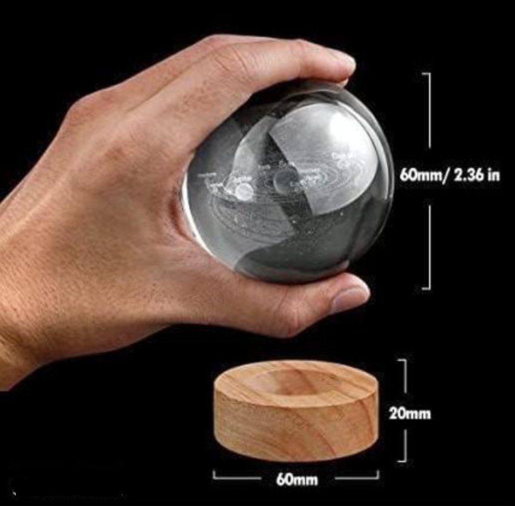 3D Crystal Ball LED Lamp - Luxury Decorative Night Light (Deer Edition)